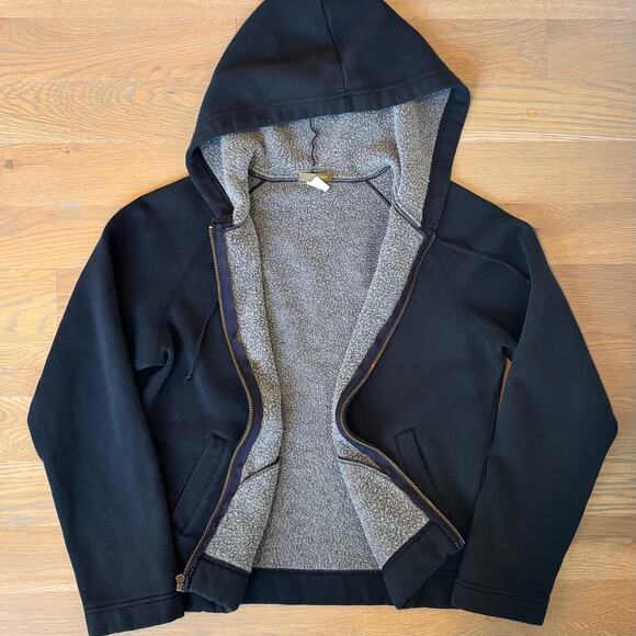VTG Y2K J. Crew Hoodie Sweatshirt Full Zip Navy Made In Canada Womens Large - Picture 2 of 7